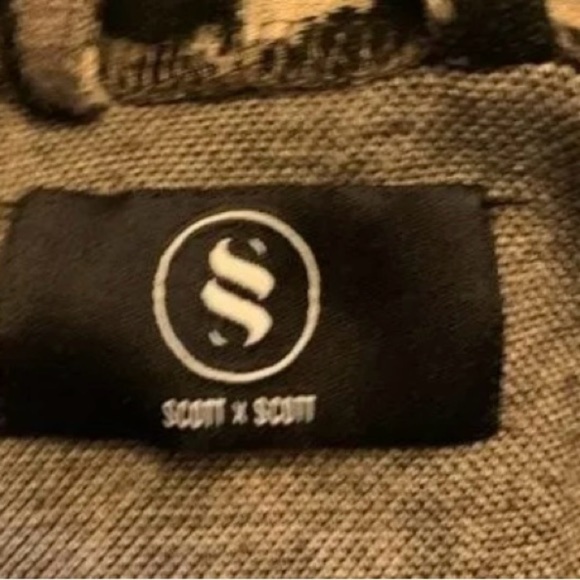 Scott x Scott Leopard Print Duster Long Line Cardigan Beige and Black w/Pockets - Picture 4 of 10